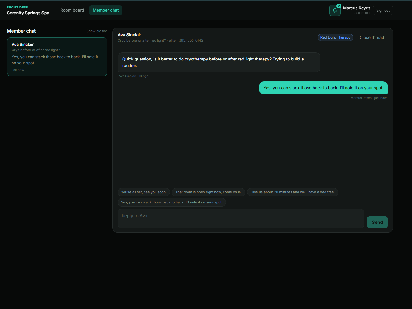 Reserve My Spot: Chat with the desk