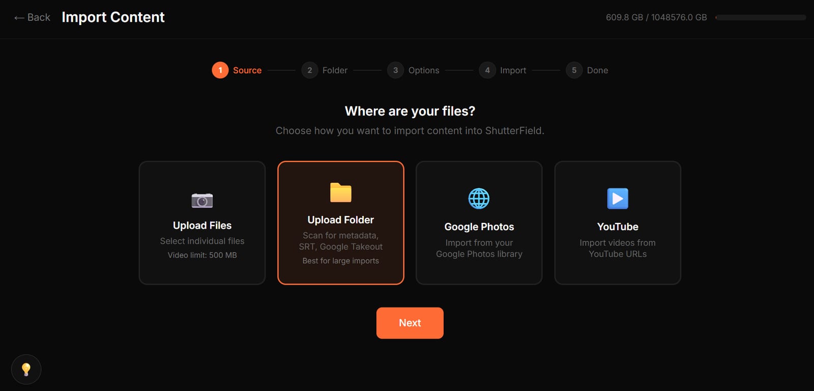 Shutterfield: Bulk import