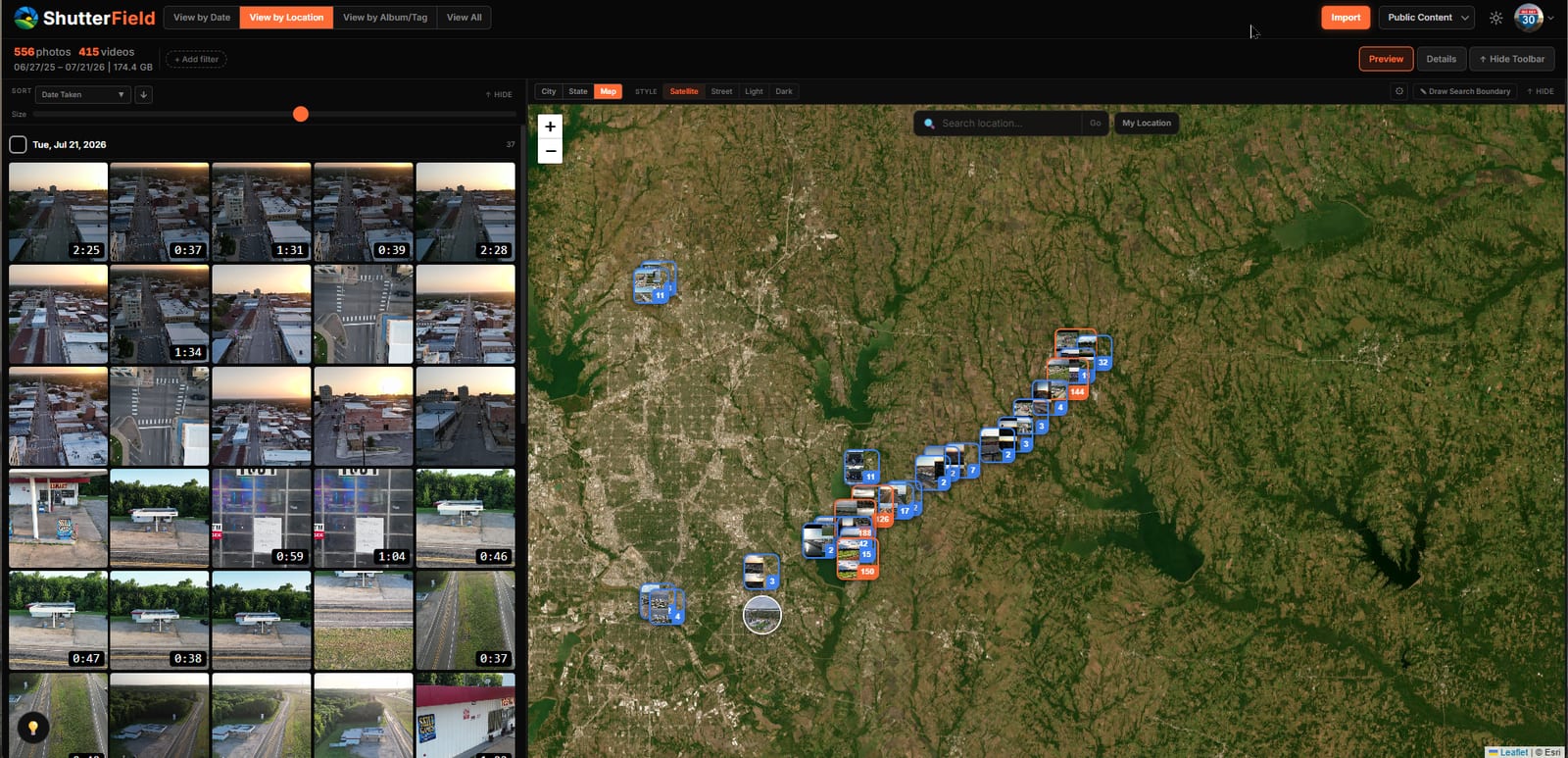 Shutterfield: View by location