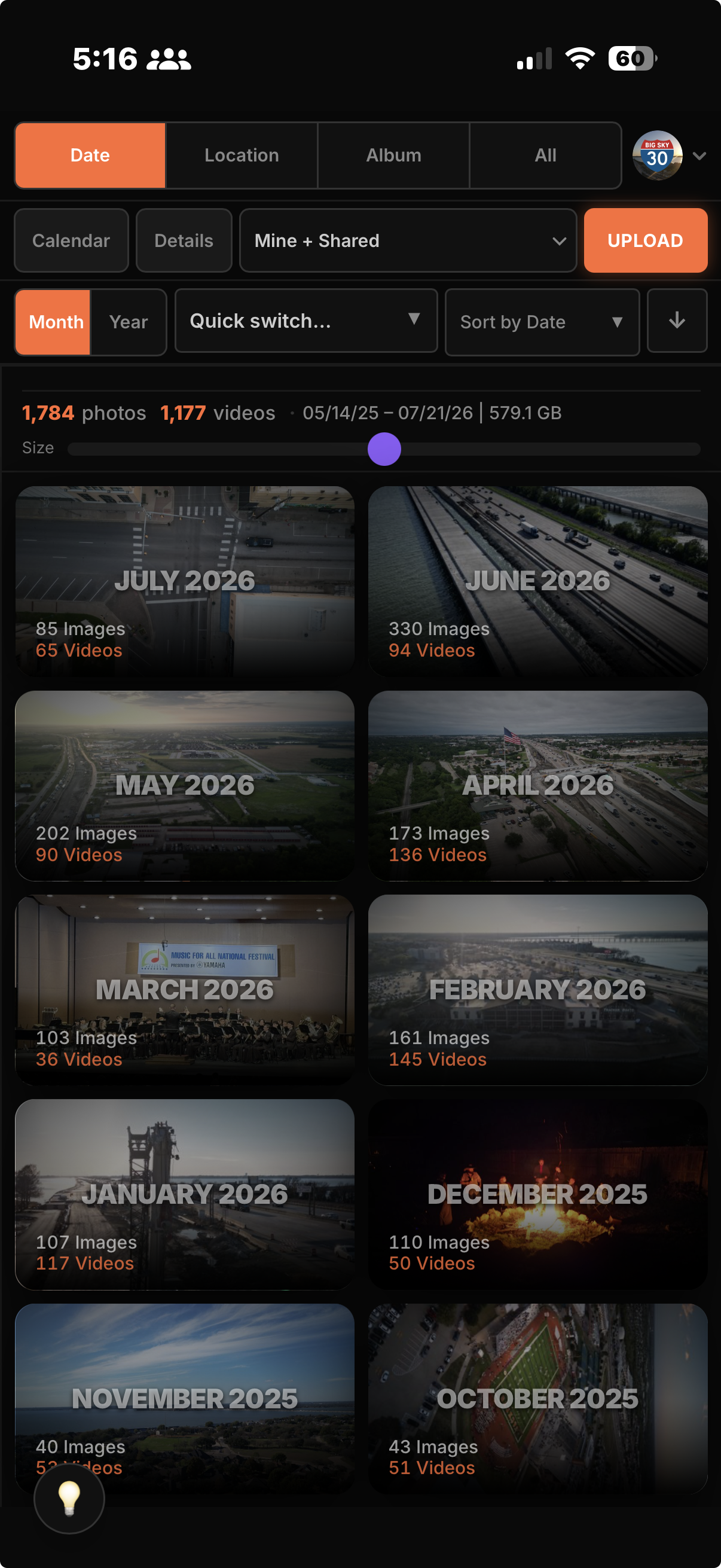 Shutterfield: Mobile library view