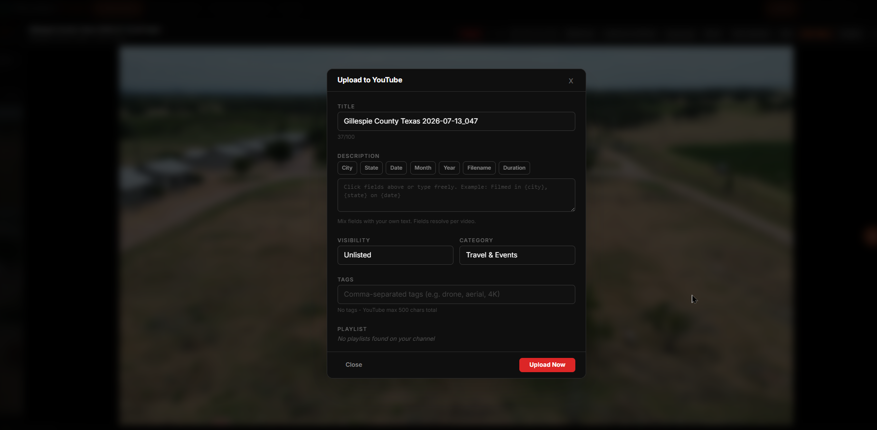 Shutterfield: Publish to YouTube